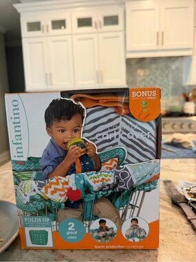 Infantino High Chair Cart Cover in Teal & Orange Pattern
